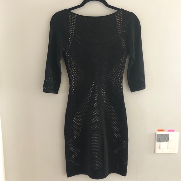 CALVIN KLEIN LASER CUT CONTRAST BODY CON DRESS - Picture 3 of 3